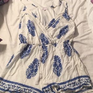 White and Blue Romper